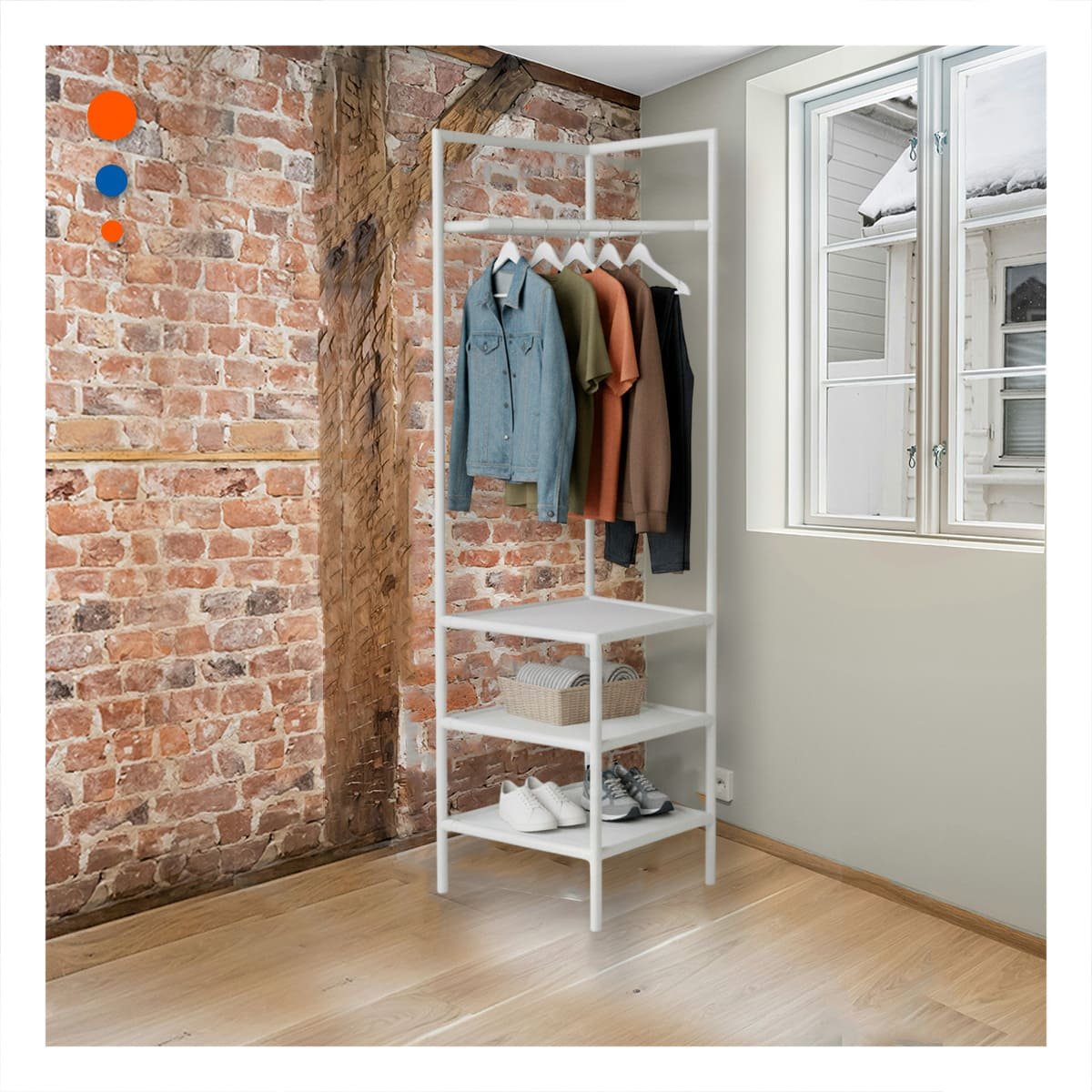 PACK4 MODULO ORGANIZADOR CON PERCHERA Y ESPACIOS PARA ZAPATOS Y+PAPEL REGALO - 5
