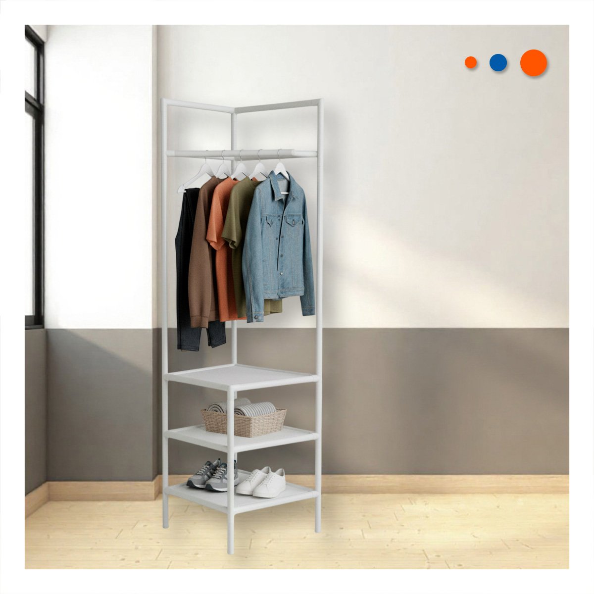 PACK6 SOPORTE VERTICAL CON PERCHERA Y REPISAS PARA ZAPATOS - 5
