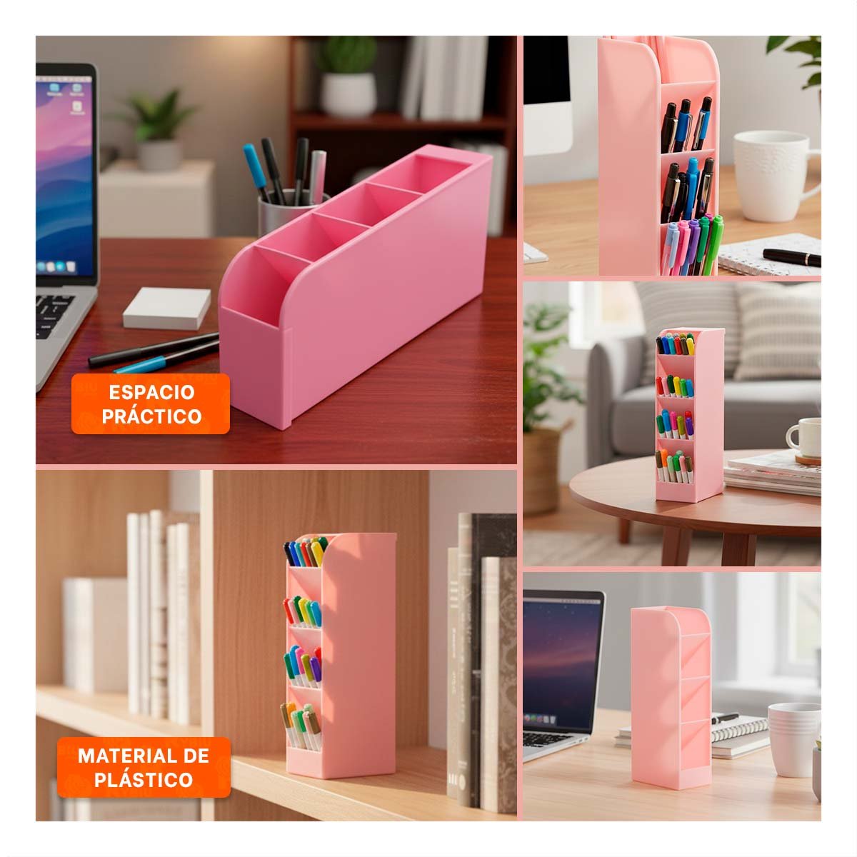 PACK12 SOPORTE COMPACTO PARA PAPELERIA VISIBLE ROSADO DE DIMENSIÓN 20,5X5X9CM - 2