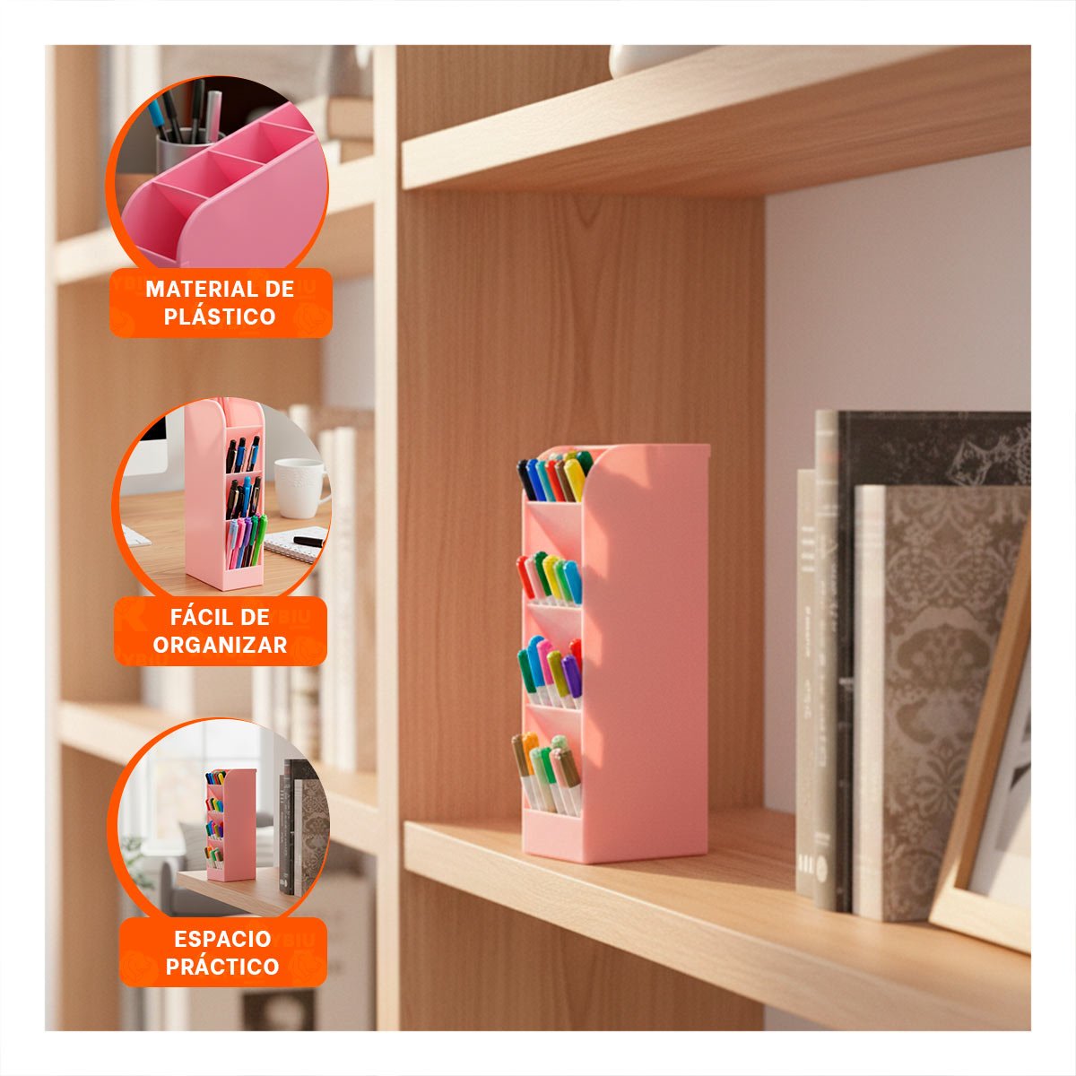 PACK4 ESTRUCTURA COMPACTA PARA TRABAJO DIARIO ROSADO DE DIMENSIÓN 20,5X5X9CM Y+REGALO STICKER - 5