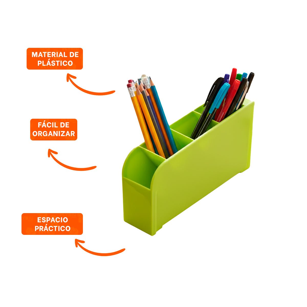 ORGANIZADOR FUNCIONAL EN VERDE PARA SUPERFICIE DE TRABAJO Y+POST IT - 5