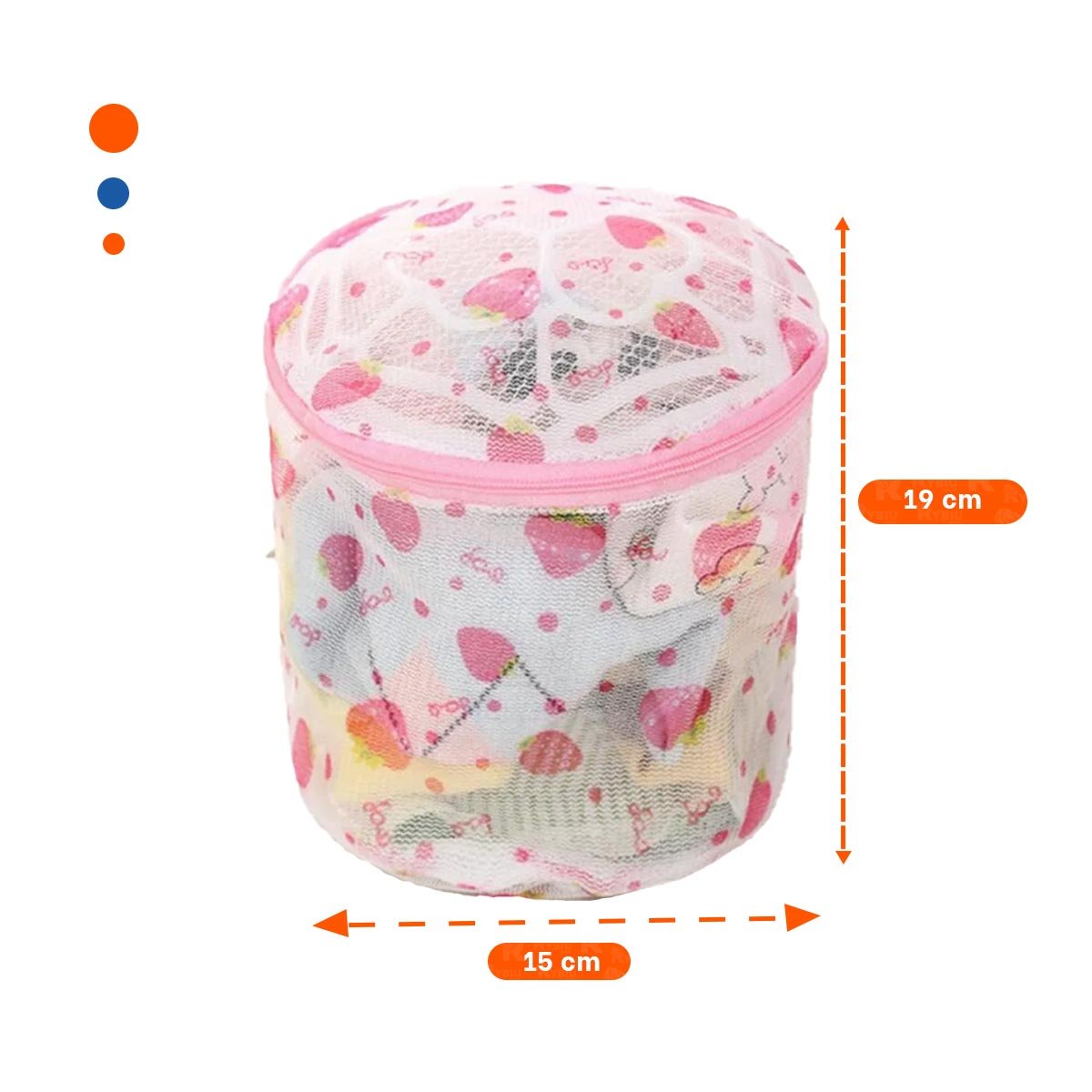 PACK12 BOLSO MALLA PARA LIMPIEZA ROPA FORMATO CILINDRO BLANCO CON FRESAS - 4