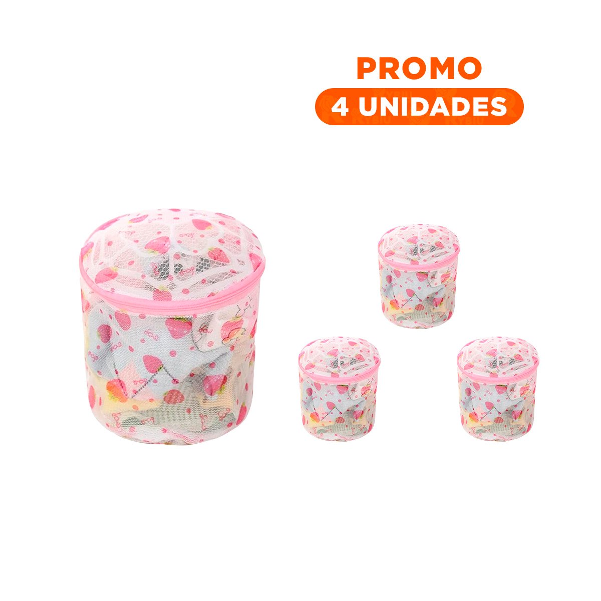 PACK4 ESTUCHE MALLA LAVADORA ROPA DISENO CILINDRO BLANCO CON FRESAS FIRME - 1
