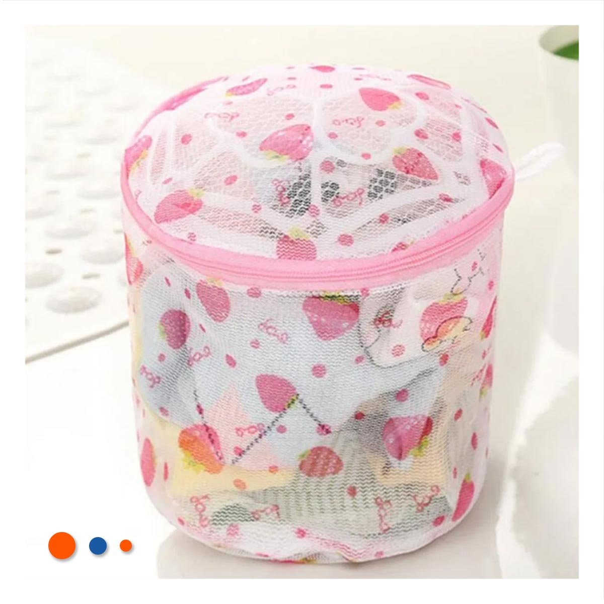 PACK4 ESTUCHE MALLA LAVADORA ROPA DISENO CILINDRO BLANCO CON FRESAS FIRME - 2
