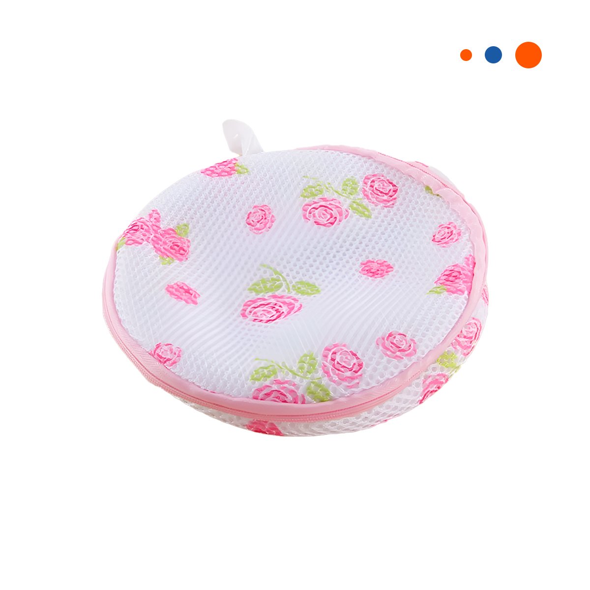 BOLSA MALLA PROTECTORA ROPA ESTILO CILINDRO BLANCO CON FLORES PRACTICO Y+REGALO STICKER - 1