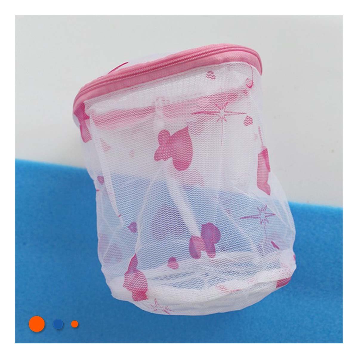 PACK2 ESTUCHE MALLA LAVADO ROPA FORMA CILINDRO BLANCO CON CORAZONES FINO DIARIO Y+PAPEL REGALO - 5