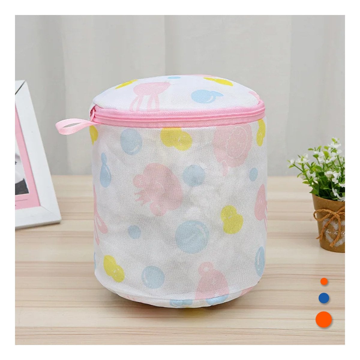 PACK12 SACO MALLA PARA LAVAR ROPA DISENO CILINDRO BLANCO CON OSITOS SUAVE Y+PAPEL REGALO - 2