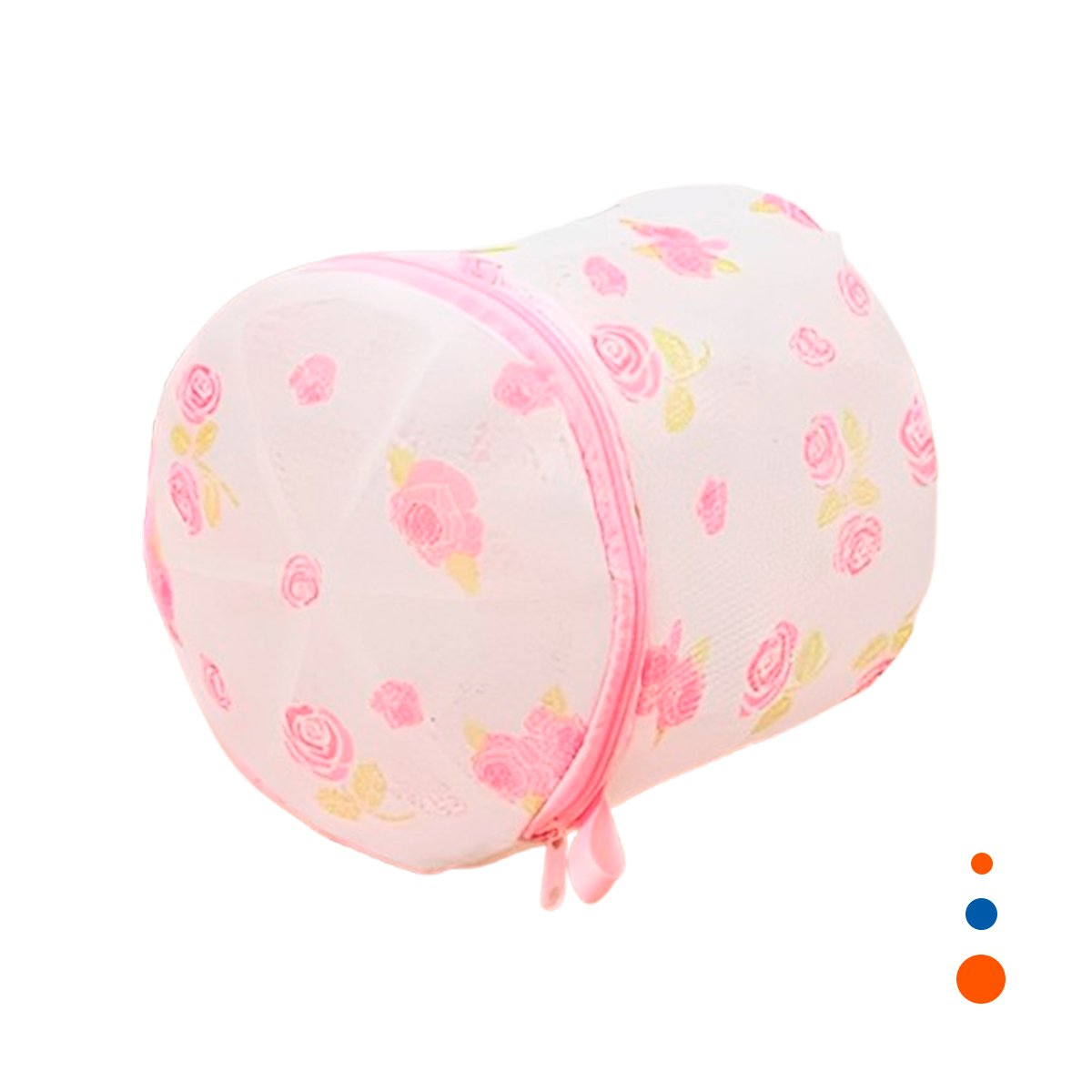 BOLSA MALLA LAVADO ROPA FORMA CILINDRO COLOR BLANCO DETALLE ROSAS EXTRA Y+PAPEL REGALO - 5