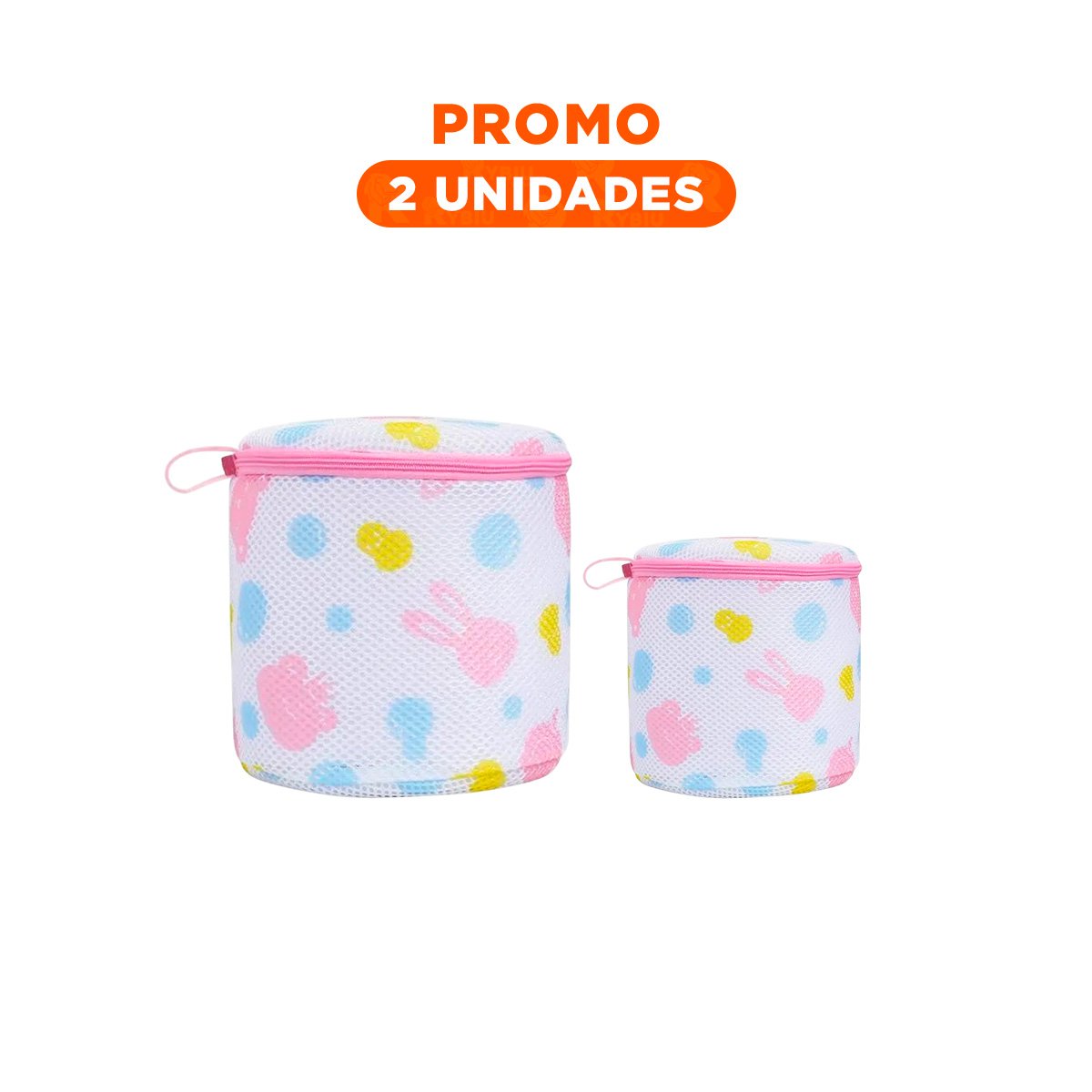 PACK2 ESTUCHE MALLA PROTECTORA ROPA ESTILO CILINDRO BLANCO CON OSITOS SEGURO Y+REGALO STICKER - 1
