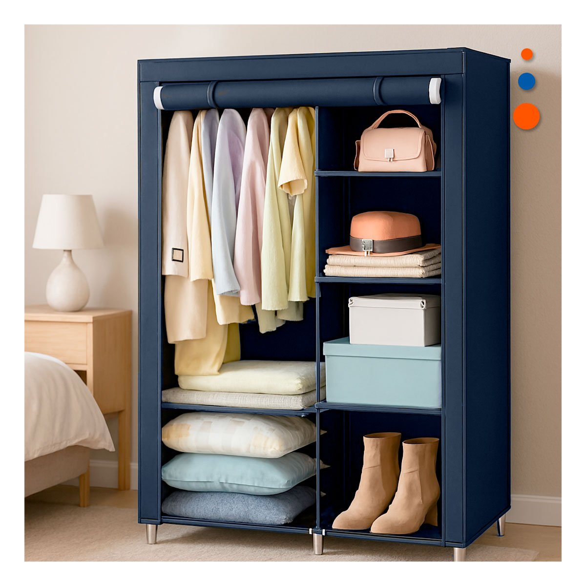PACK4 ORGANIZADOR LIGERO DE ROPA EN TELA CON SOPORTE METALICO PLOMO 105X45X168CM Y+PAPEL REGALO - 5