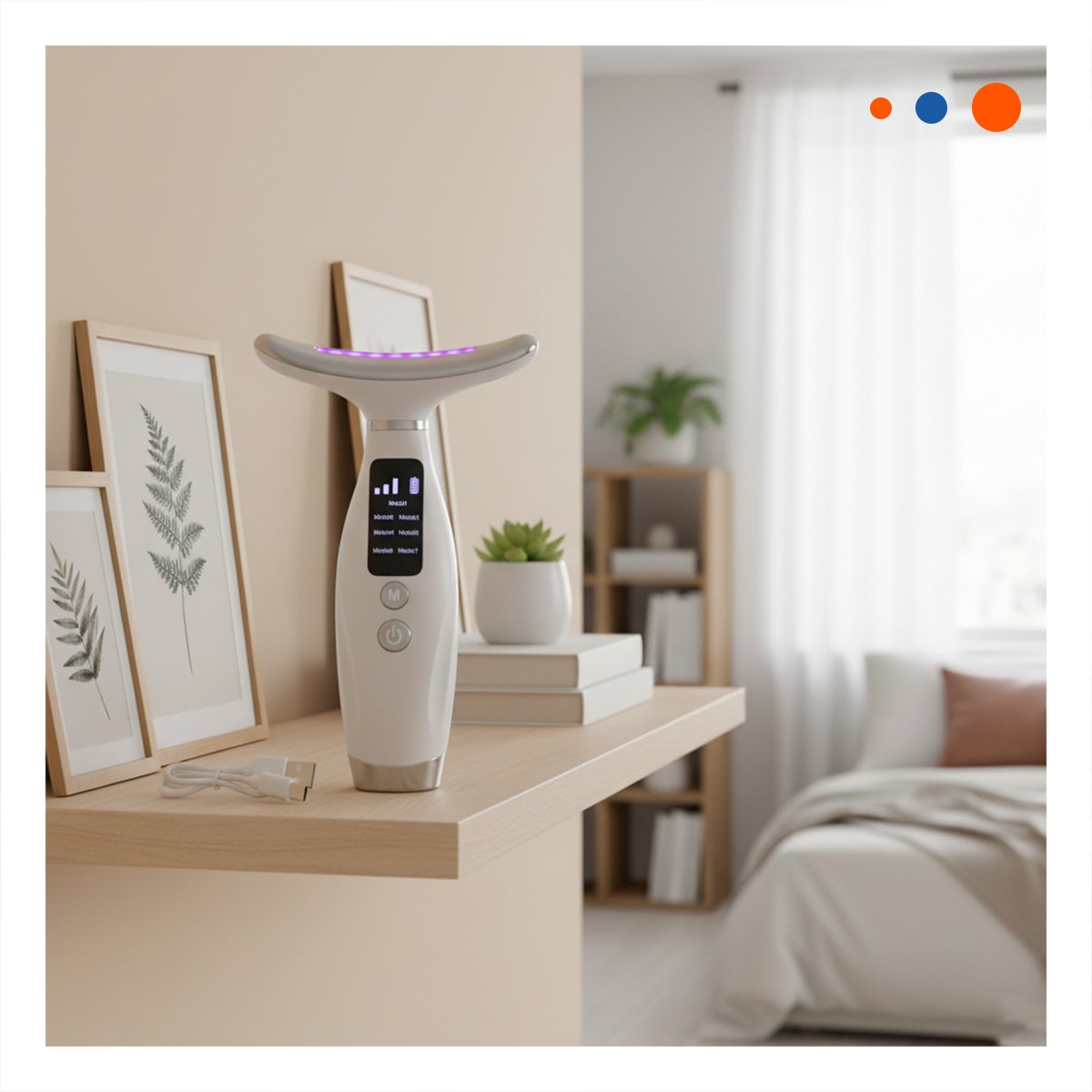MASAJEADOR FACIAL 7 MODOS DE COLOR RUTINA FACIAL BLANCO COMPACTO USO Y+POST IT - 1