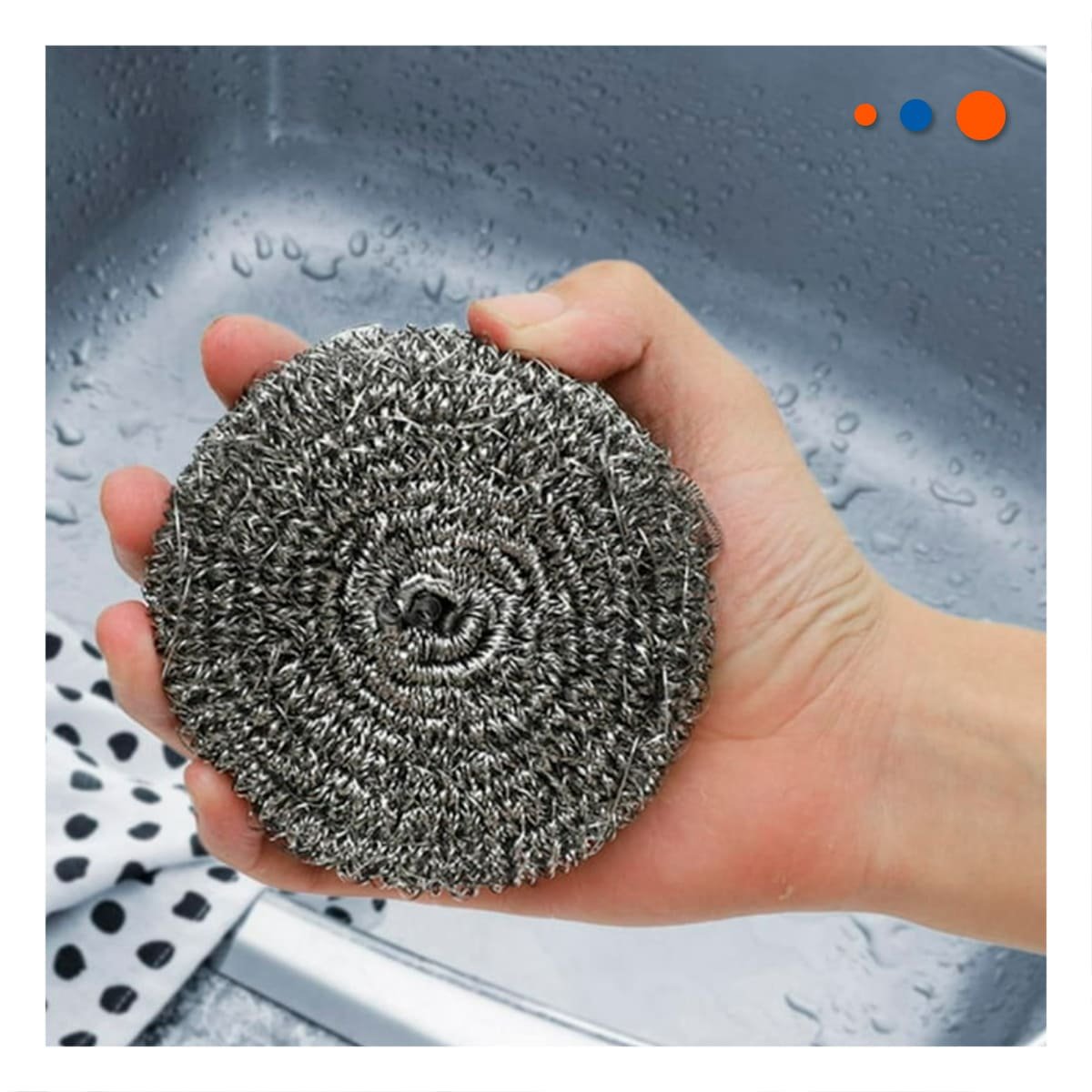 PACK DE ESPONJAS METALICAS PARA REMOVER SUCIEDAD DIFICIL DE OLLAS Y+REGALO STICKER - 2