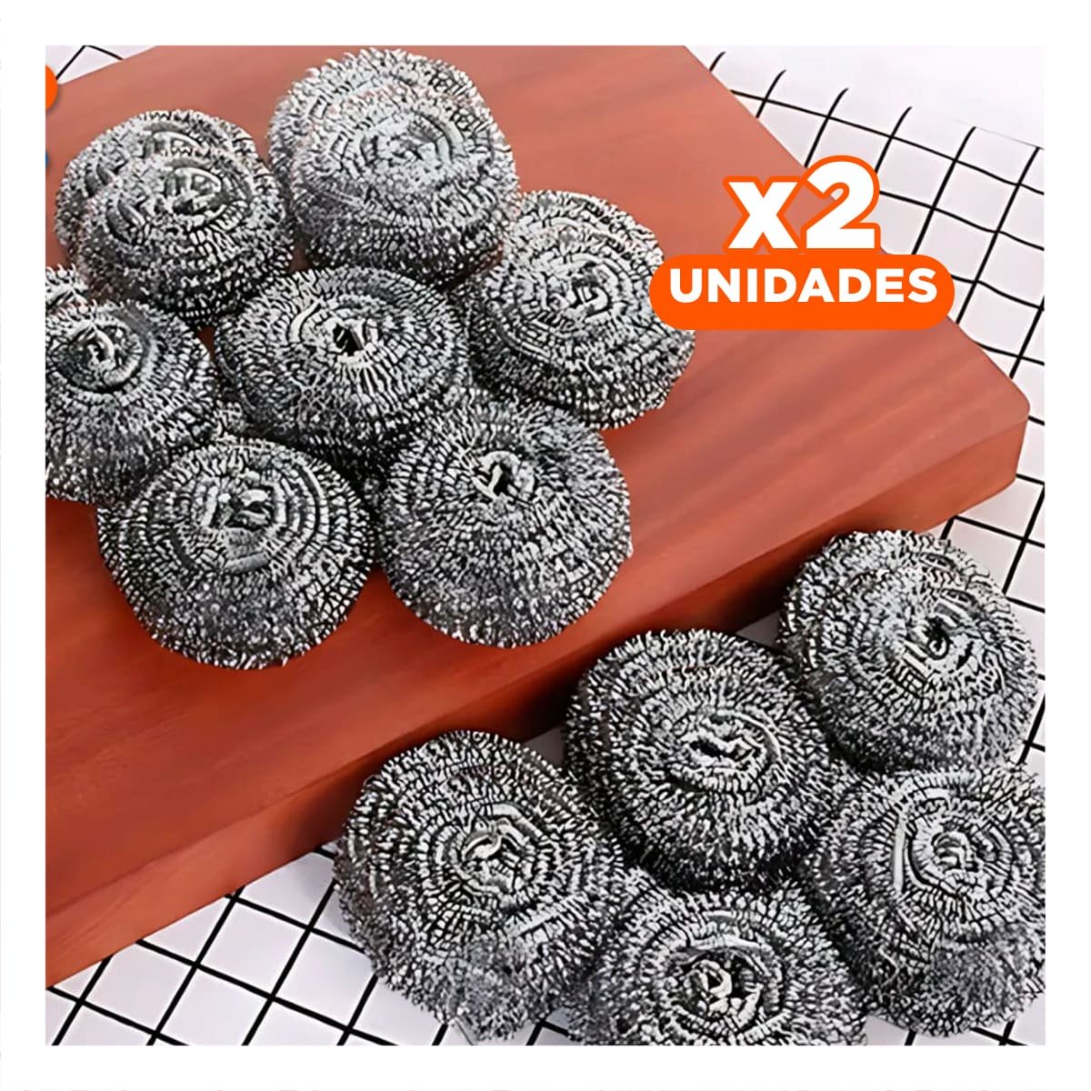 PACK2 JUEGO DE ESPONJAS METALICAS PARA LIMPIEZA PROFUNDA EN OLLAS Y UTENSILIOS Y+PAPEL REGALO - 1