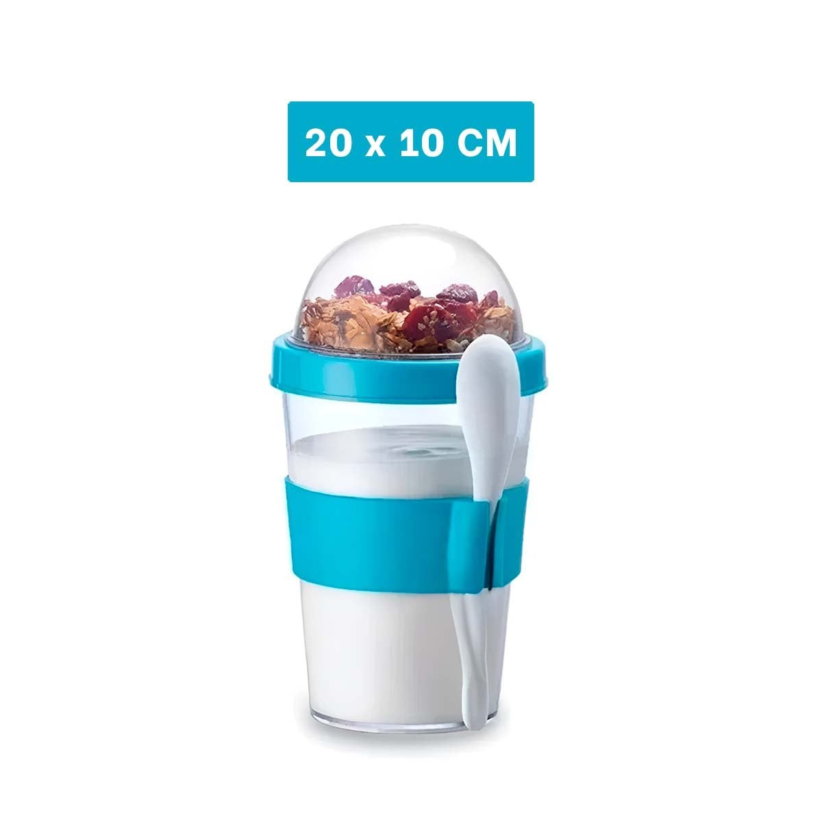 VASO 350 ML CELESTE PARA YOGURT CREMOSO Y CEREAL CRUJIENTE CON ESTILO MODERNO Y+POST IT - 4