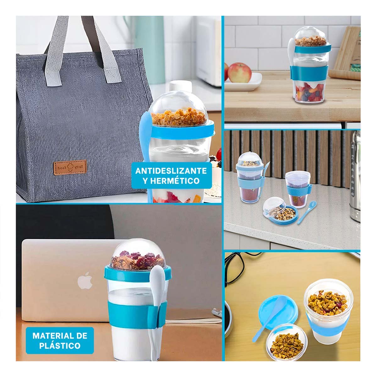 PACK2 CONTENEDOR CELESTE DE 350 ML PARA ALIMENTACION DIARIA ORGANIZADA Y+PAPEL REGALO - 3