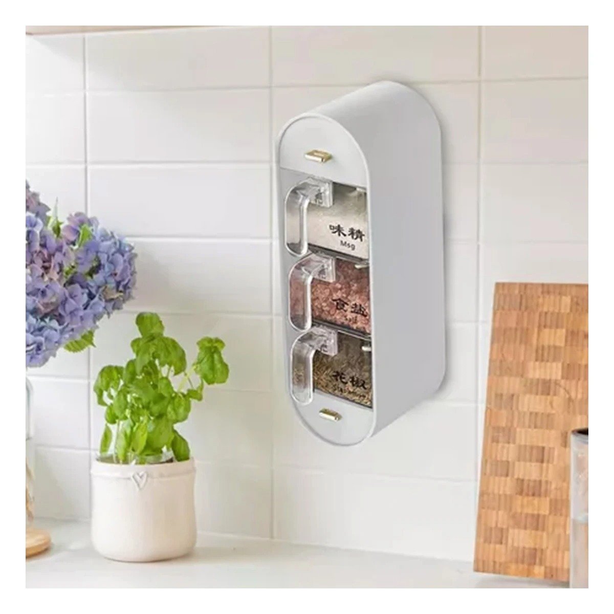 PACK2 GABINETE DE CONDIMENTOS EMPOTRABLE COLOR BLANCO PARA COCINA MODERNA - 5