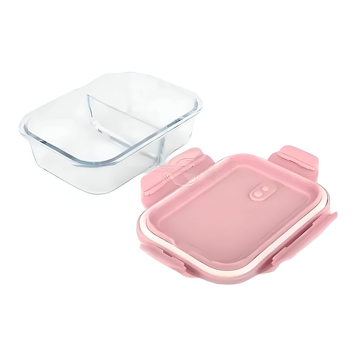 PACK4 CONTENEDOR CON TAPA ROSADO Y 2 DIVISIONES EN VIDRIO PARA USO DIARIO Y+PAPEL REGALO - 3