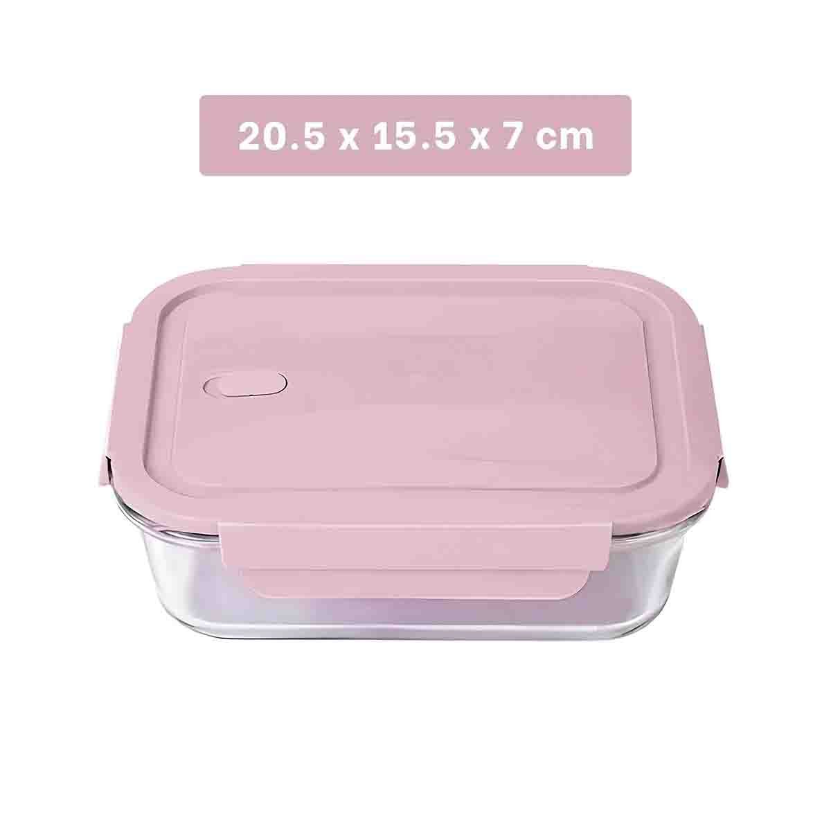 PACK4 CONTENEDOR CON TAPA ROSADO Y 2 DIVISIONES EN VIDRIO PARA USO DIARIO Y+PAPEL REGALO - 4