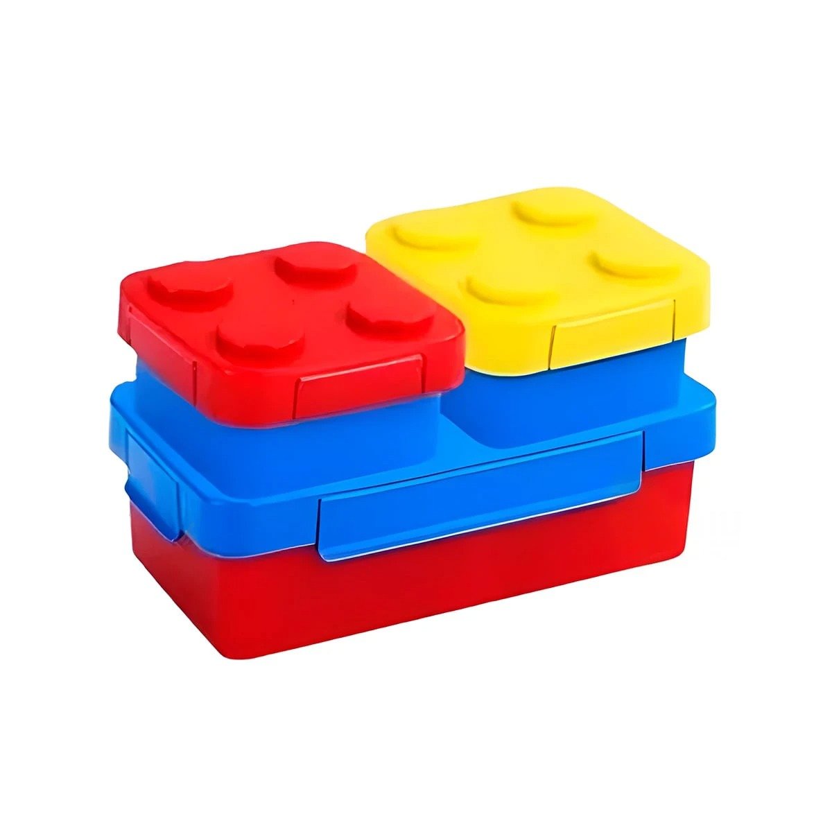 PACK2 KIT EN VARIOS COLORES DE TAPERES INFANTILES CON 3 PIEZAS DE PLASTICO Y+REGALO STICKER - 2