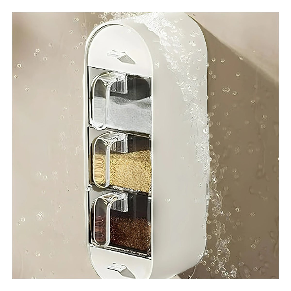 PACK6 SOPORTE EMPOTRABLE DE CONDIMENTOS PARA COCINA EN COLOR BLANCO - 3