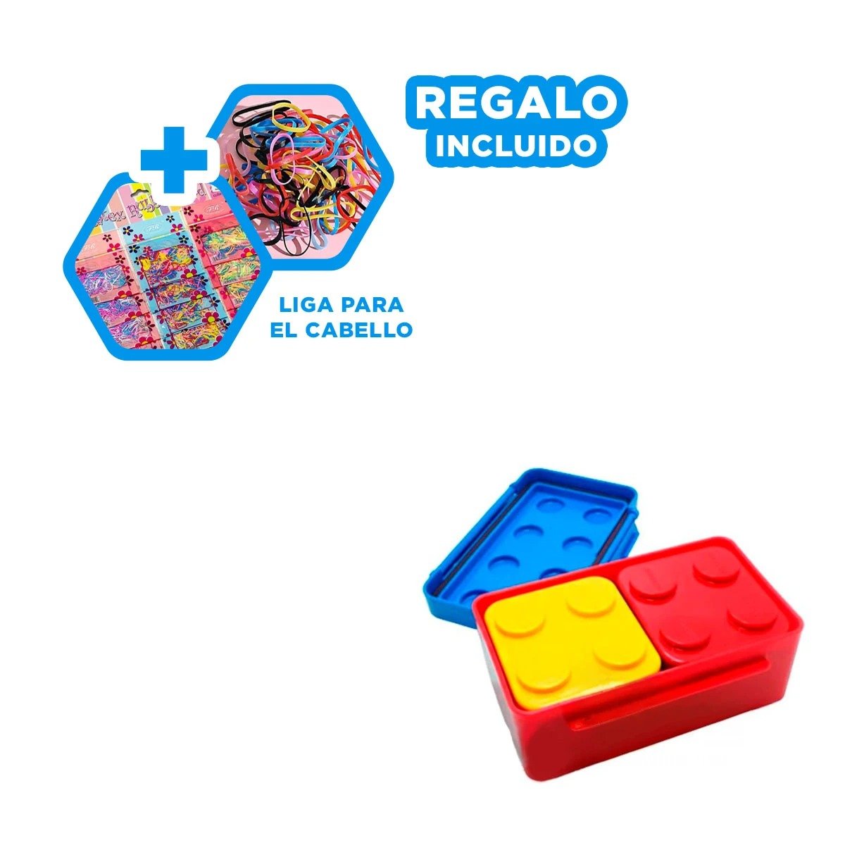 SET PARA INFANTES CON 3 TAPERES EN VARIOS COLORES DE PLASTICO PARA SNACKS Y+LIGAS REGALO - 2