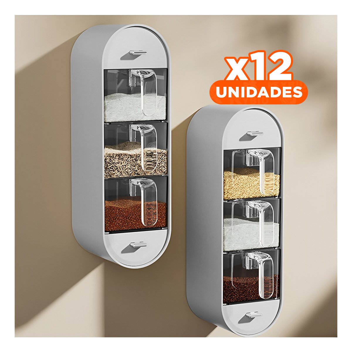 PACK12 MODULO DE CONDIMENTOS PARA COCINA EMPOTRABLE EN COLOR BLANCO Y+REGALO STICKER - 1