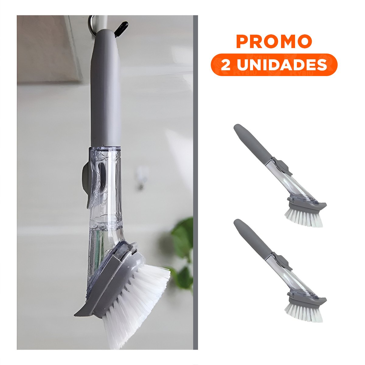 PACK2 LIMPIA VAJILLA PARA FREGADERO COLOR PLOMO CON DISPENSADOR INTEGRADO Y+REGALO STICKER - 1