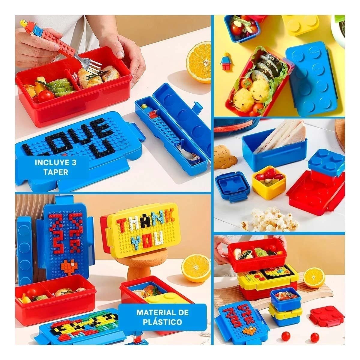 PACK2 CONJUNTO PLASTICO EN VARIOS COLORES CON 3 TAPERES PARA GUARDAR ALIMENTOS Y+PAPEL REGALO - 3
