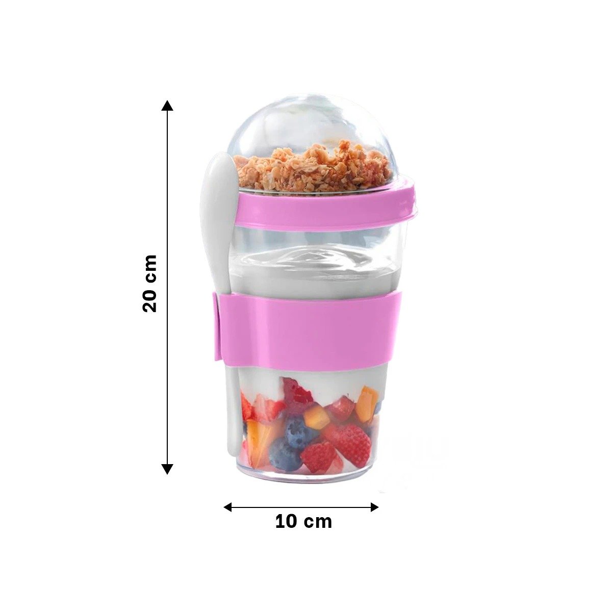 PACK4 CONTENEDOR EN ROSADO PARA YOGURT Y CEREAL CON CAPACIDAD 350 ML Y+PAPEL REGALO - 4
