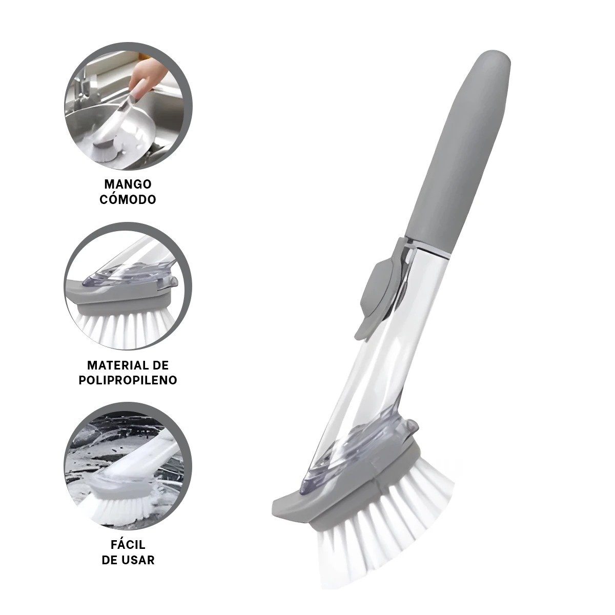 CEPILLO PLOMO CON COMPARTIMIENTO RECARGABLE PARA JABON LIQUIDO Y+POST IT - 5
