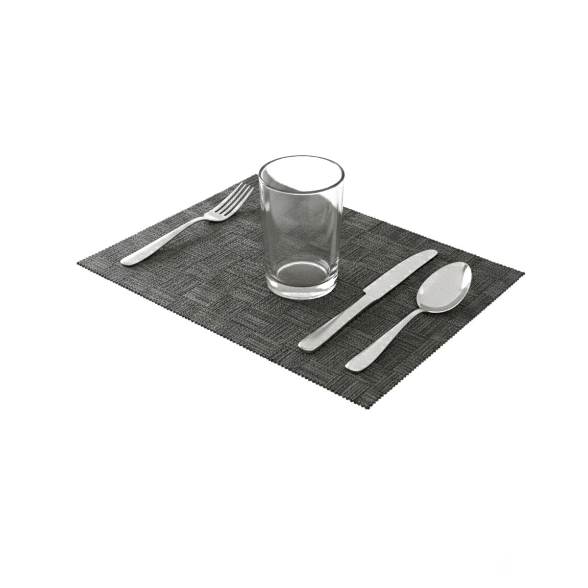 PACK2 KIT 6 INDIVIDUAL JASPEADO A CUADROS NEGRO 30X45CM PARA MESA Y EVENTOS Y+REGALO STICKER - 2