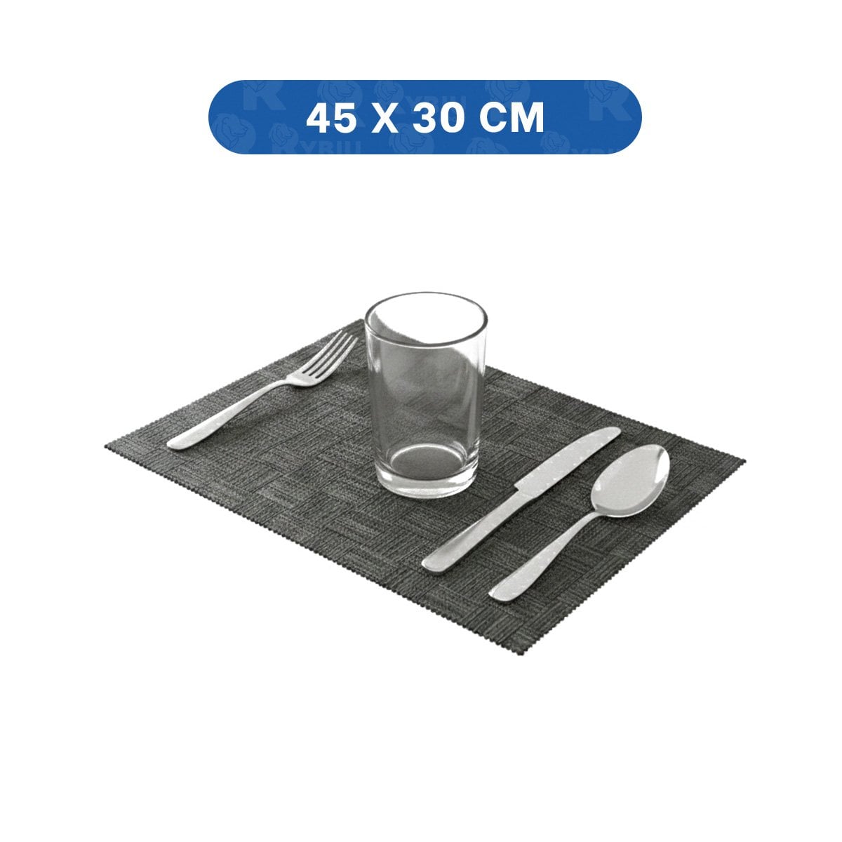 PACK2 KIT 6 INDIVIDUAL JASPEADO A CUADROS NEGRO 30X45CM PARA MESA Y EVENTOS Y+REGALO STICKER - 4