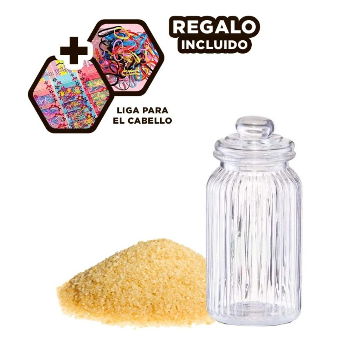 FRASCO DE VIDRIO COLOR TRANSPARENTE MULTIUSO PARA 2 KILOS EN COCINA Y+LIGAS REGALO - 2