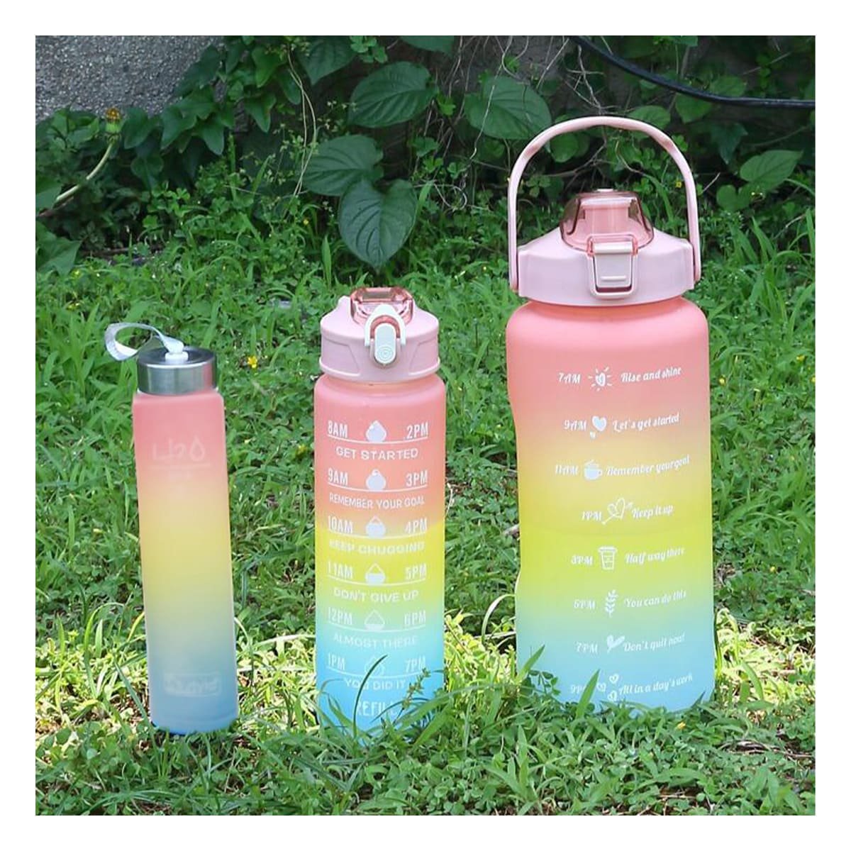PACK4 CANTIMPLORAS EN ROSADO CON TAPA DE PLASTICO Y CAPACIDADES 2 L 1 L Y 300 ML - 3