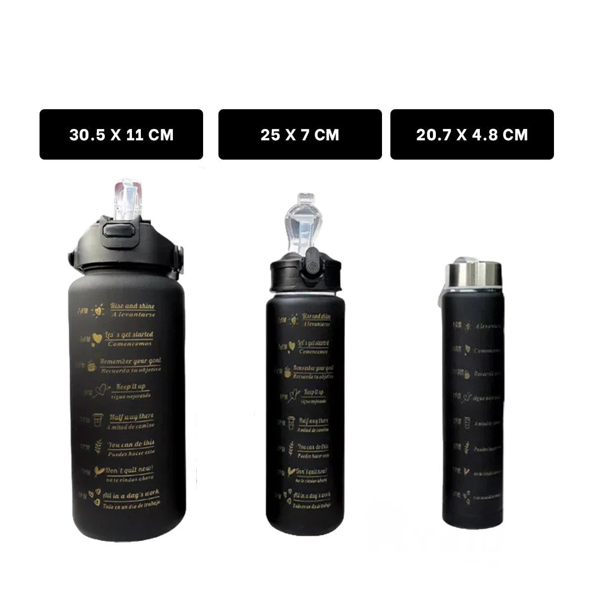 TOMATODOS CON 2 L 1 L Y 300 ML EN SET DE 3 NEGRO PARA MOVIMIENTO - 4