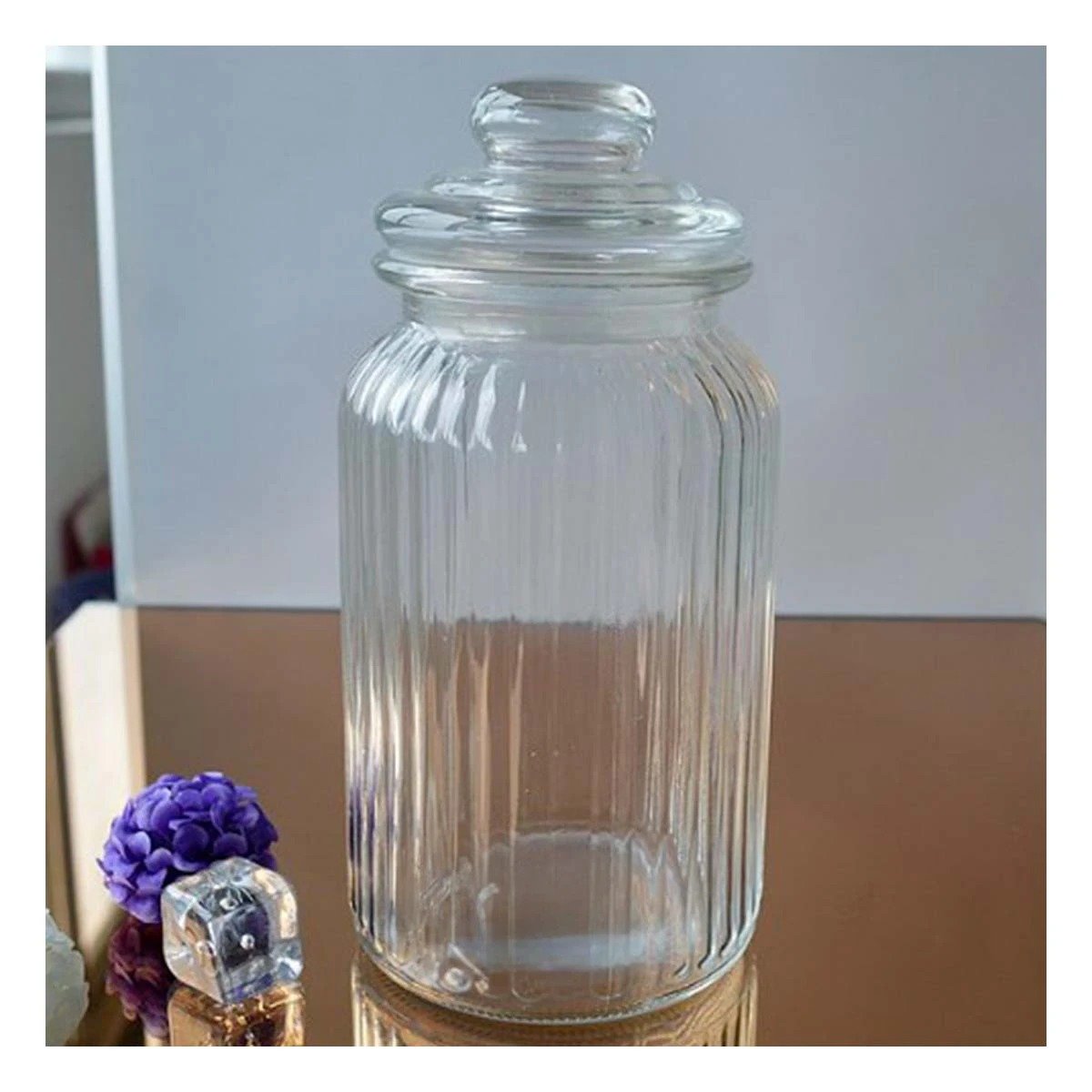 FRASCO MULTIUSO DE VIDRIO COLOR TRANSPARENTE CON CAPACIDAD DE 2 KILOS Y+REGALO STICKER - 2