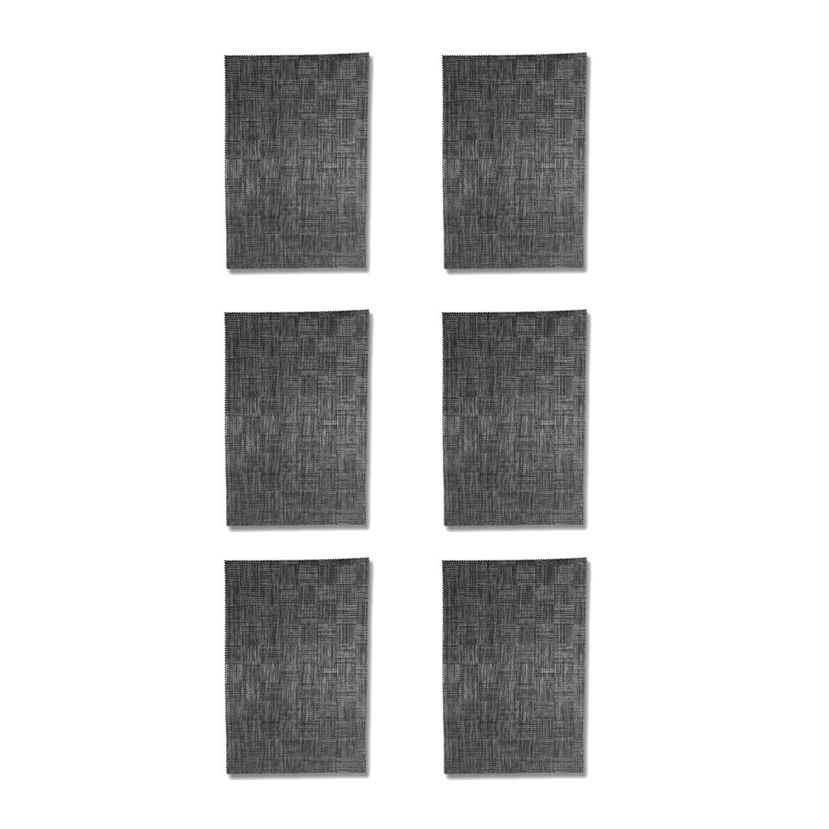 KIT 6 INDIVIDUALES JASPEADO A CUADROS NEGRO 30X45CM PARA MESA Y EVENTOS Y+REGALO STICKER - 1