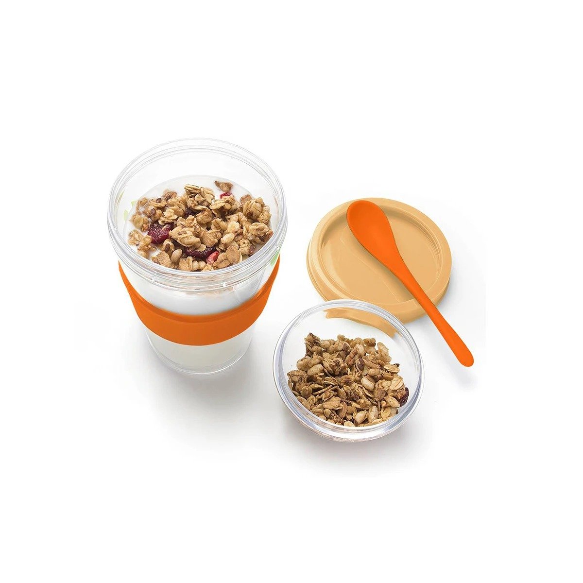 PACK6 RECIPIENTE ANARANJADO CON 350 ML PARA DESAYUNO DIARIO FUNCIONAL Y+REGALO STICKER - 2