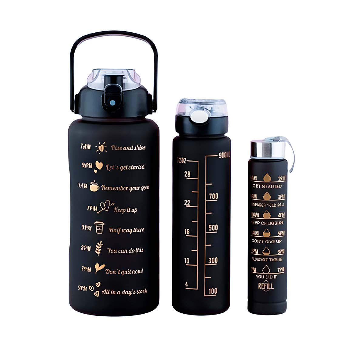 TOMATODOS DE 3 UNIDADES EN NEGRO CON FORMATO 2 L 1 L Y 300 ML Y+REGALO STICKER - 1