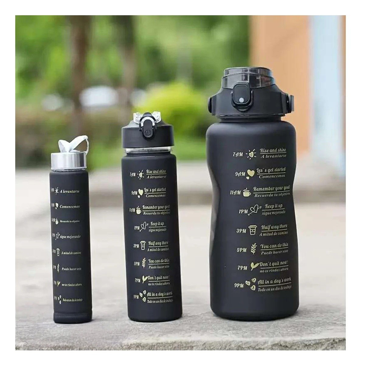 TOMATODOS DE 3 UNIDADES EN NEGRO CON FORMATO 2 L 1 L Y 300 ML Y+REGALO STICKER - 2