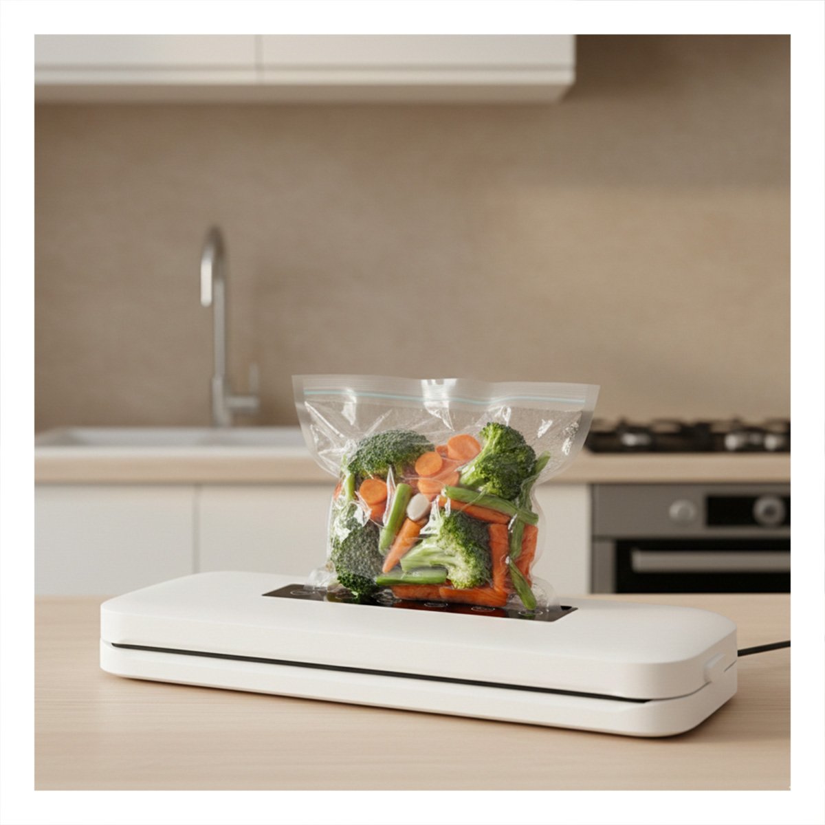 DISPOSITIVO SELLADOR AL VACIO BLANCO ELECTRICO PARA COCINA Y CONSERVACION Y+POST IT - 1