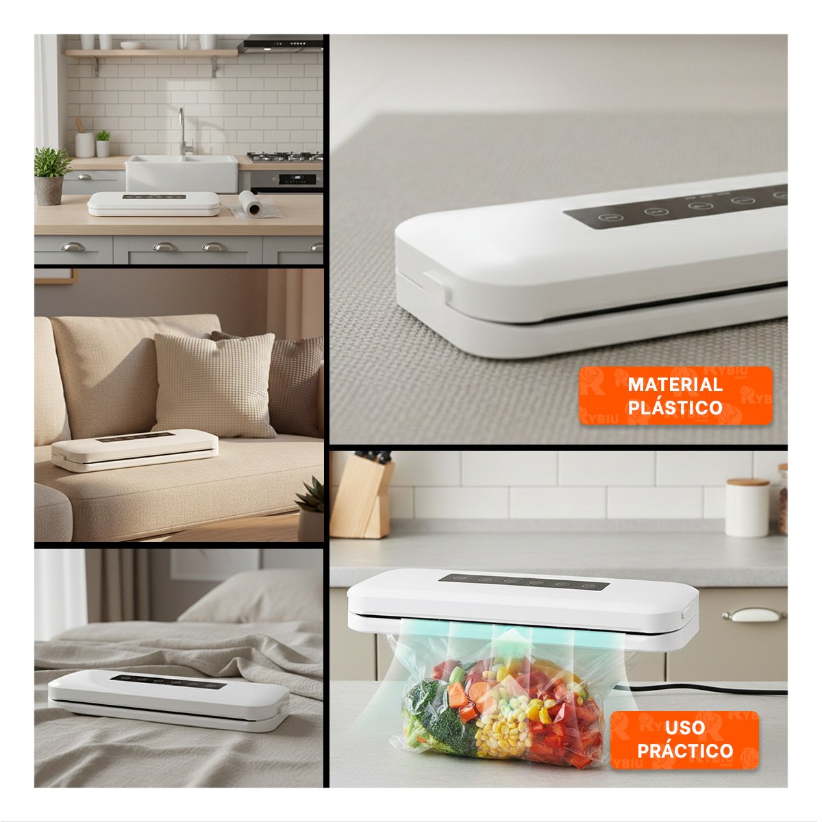 DISPOSITIVO SELLADOR AL VACIO BLANCO ELECTRICO PARA COCINA Y CONSERVACION Y+POST IT - 2