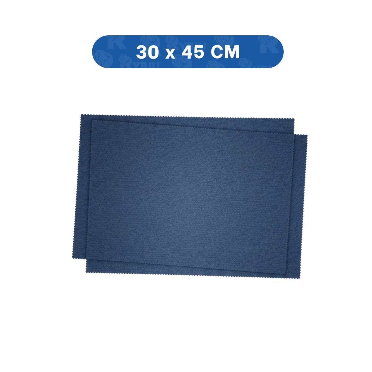 JUEGO 6 INDIVIDUALES RECTANGULARES LISO AZUL 30X45CM PARA COCINA Y HOGAR Y+PAPEL REGALO - 4