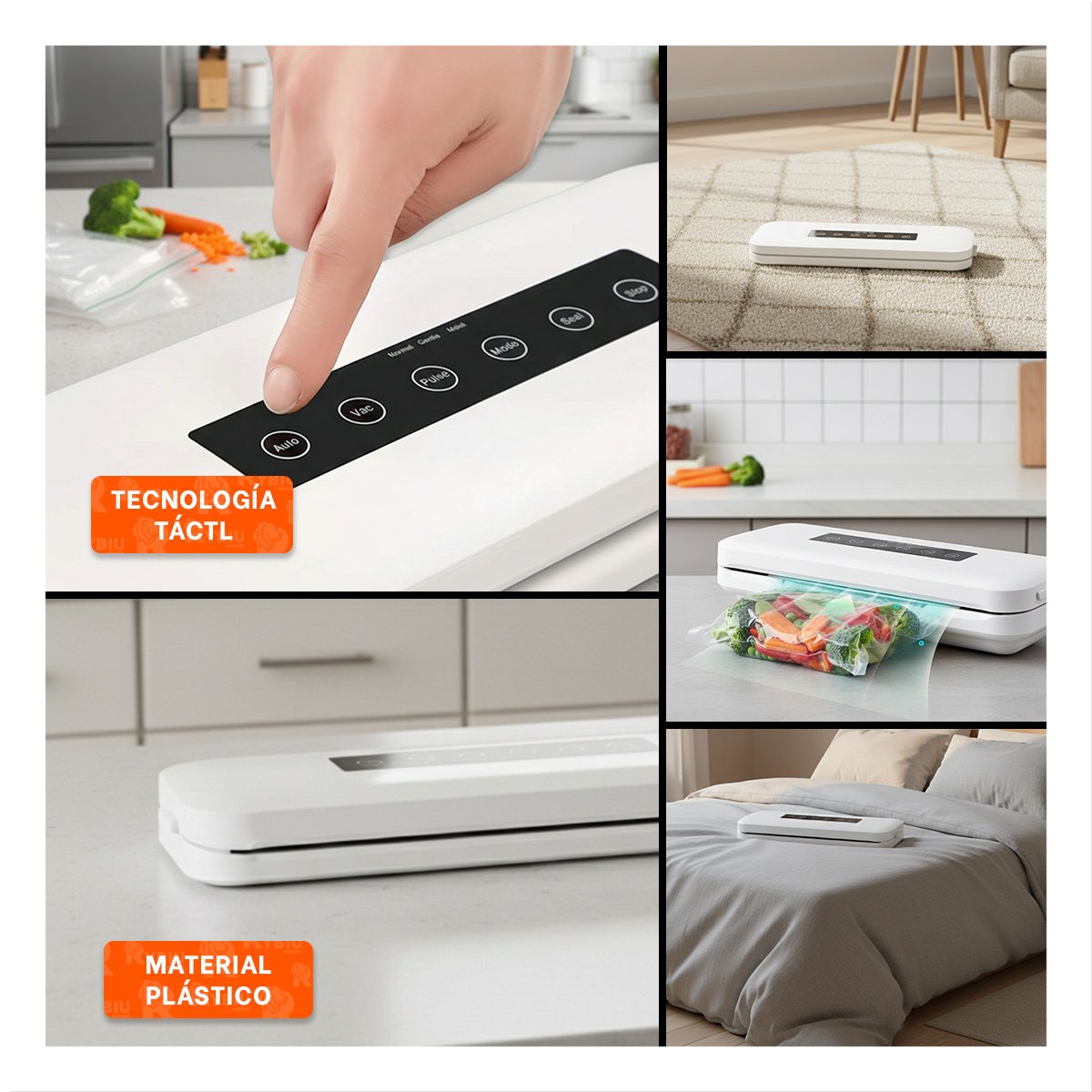 PACK2 ENVASADORA AL VACIO BLANCO ELECTRICA PARA HOGAR Y SELLADO DE ALIMENTOS Y+PAPEL REGALO - 3