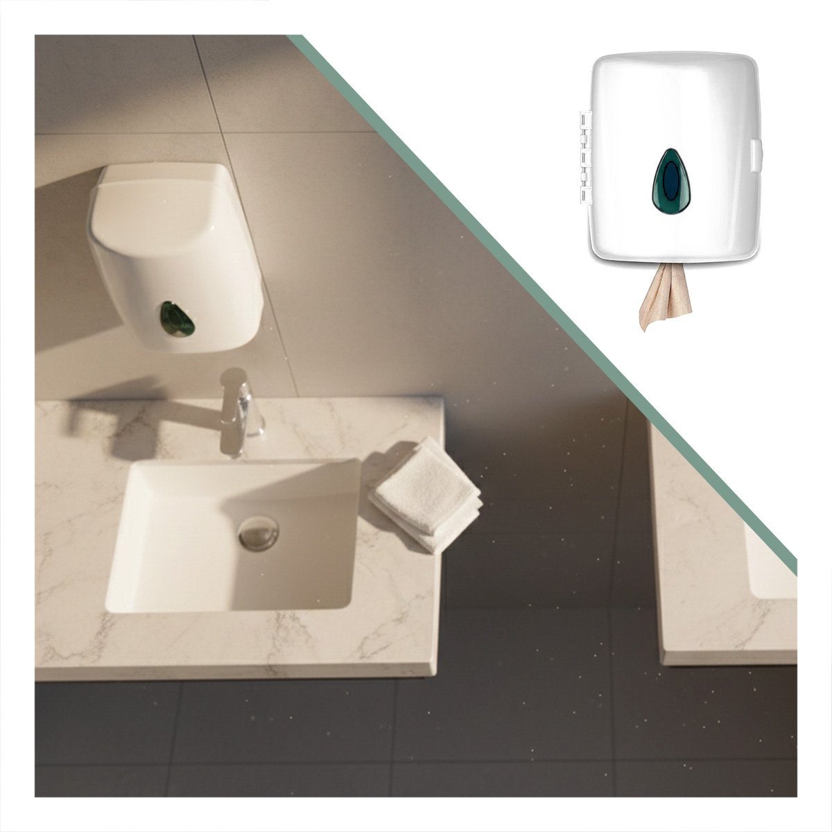 SOPORTE DE PAPEL TOALLA VERTICAL BLANCO EN ROLLO PARA COCINA Y+POST IT - 5