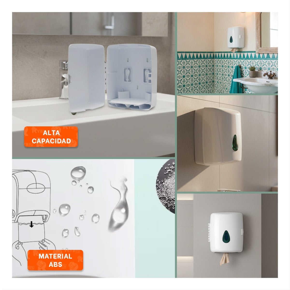 PORTA DE PAPEL TOALLA VERTICAL BLANCO EN ROLLO PARA COCINA Y HOGAR Y+LIGAS REGALO - 1