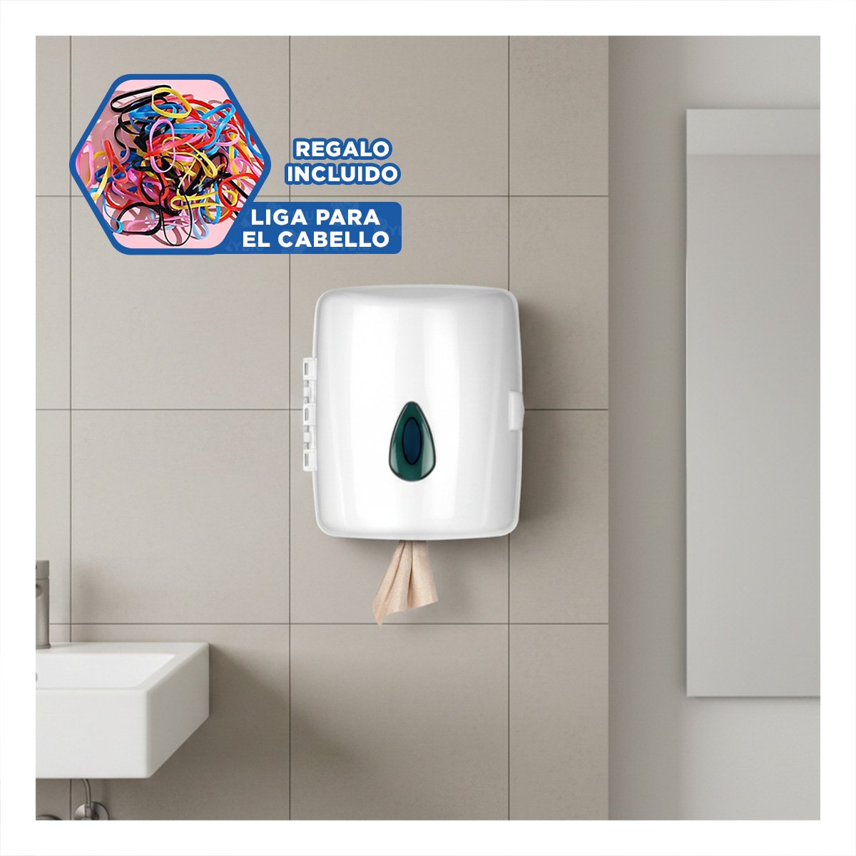 PORTA DE PAPEL TOALLA VERTICAL BLANCO EN ROLLO PARA COCINA Y HOGAR Y+LIGAS REGALO - 2