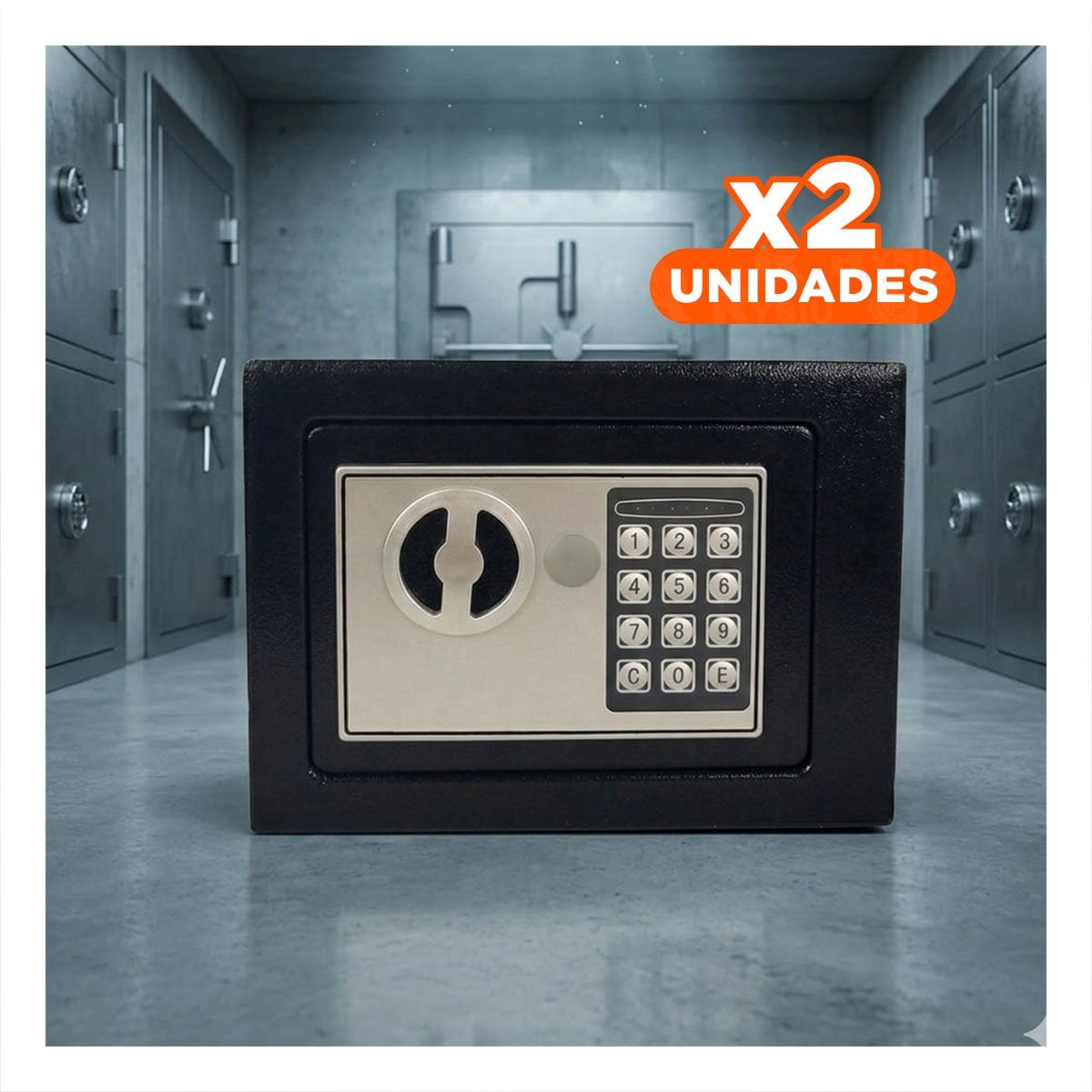 PACK2 CAJA NEGRO 23X17X17CM PARA VALORES Y DOCUMENTOS EN HOGAR Y OFICINA - 1