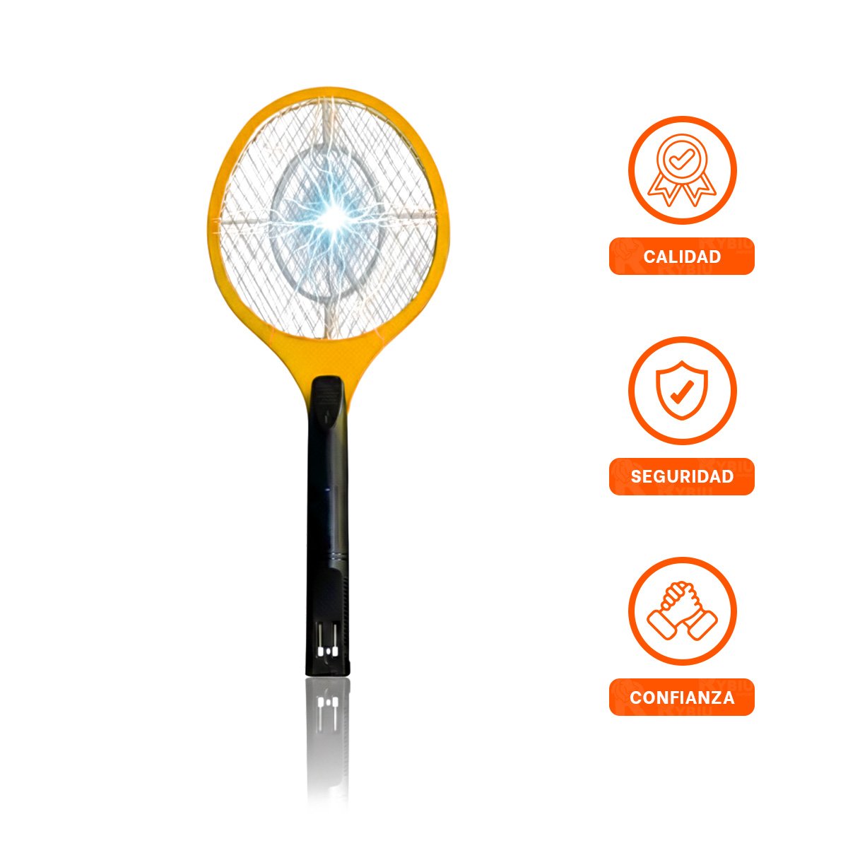 PALETA MOSQUITERA ANARANJADO MANGO NEGRO PARA CASA Y ELIMINACION MOSQUITOS Y+PAPEL REGALO - 5