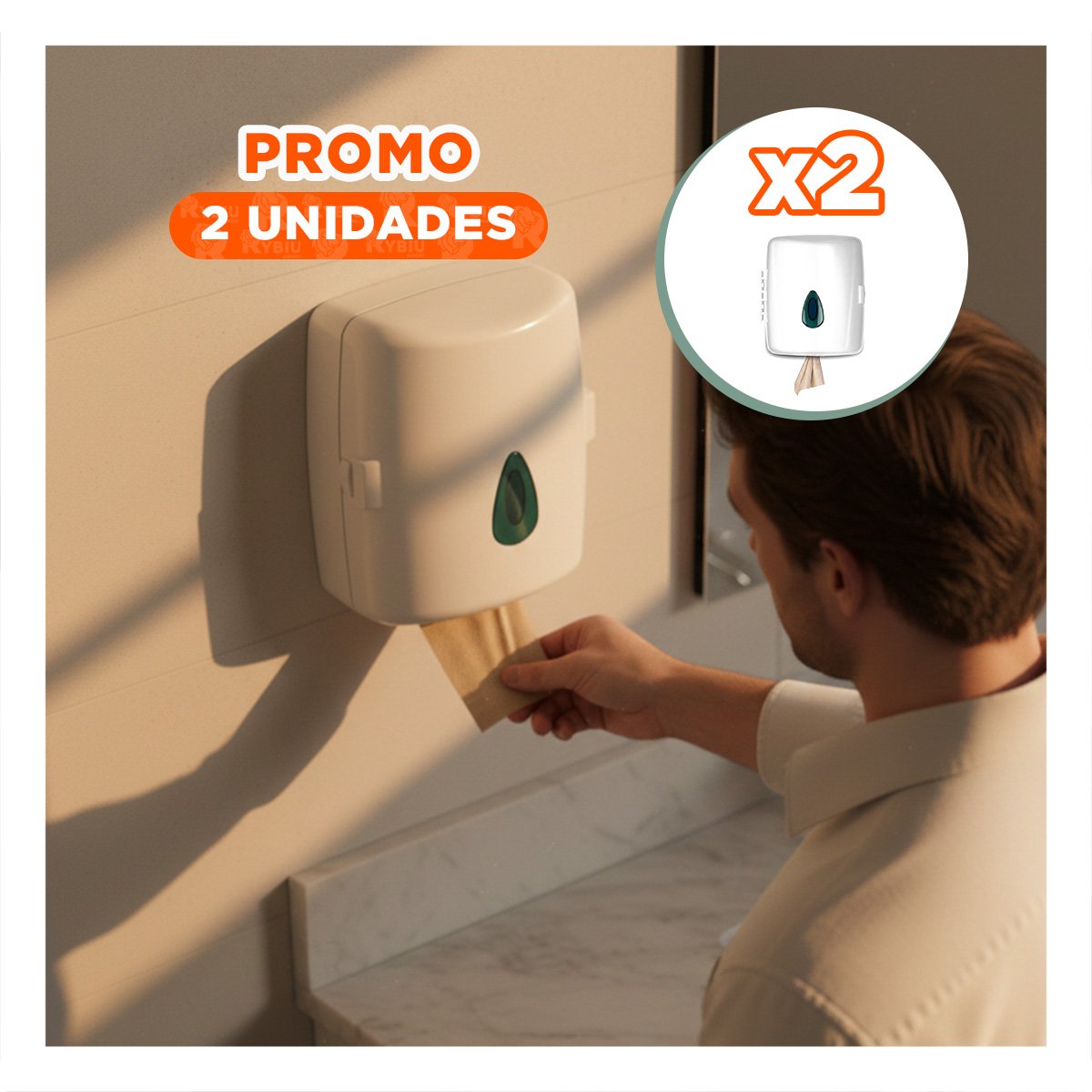 PACK2 DISPENSADOR BLANCO PAPEL TOALLA ROLLO VERTICAL PARA COCINA Y HOGAR - 1